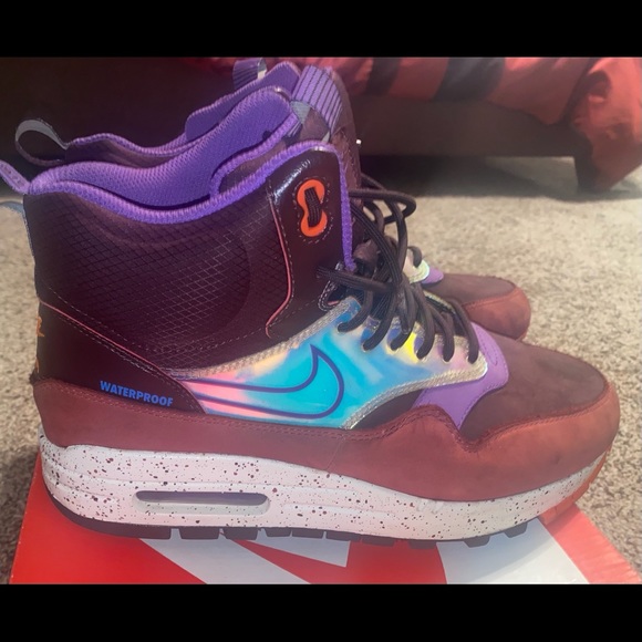 Nike Air Max 1 Mid Sneakerboot Deep Burgundy 8.5 - Picture 3 of 6